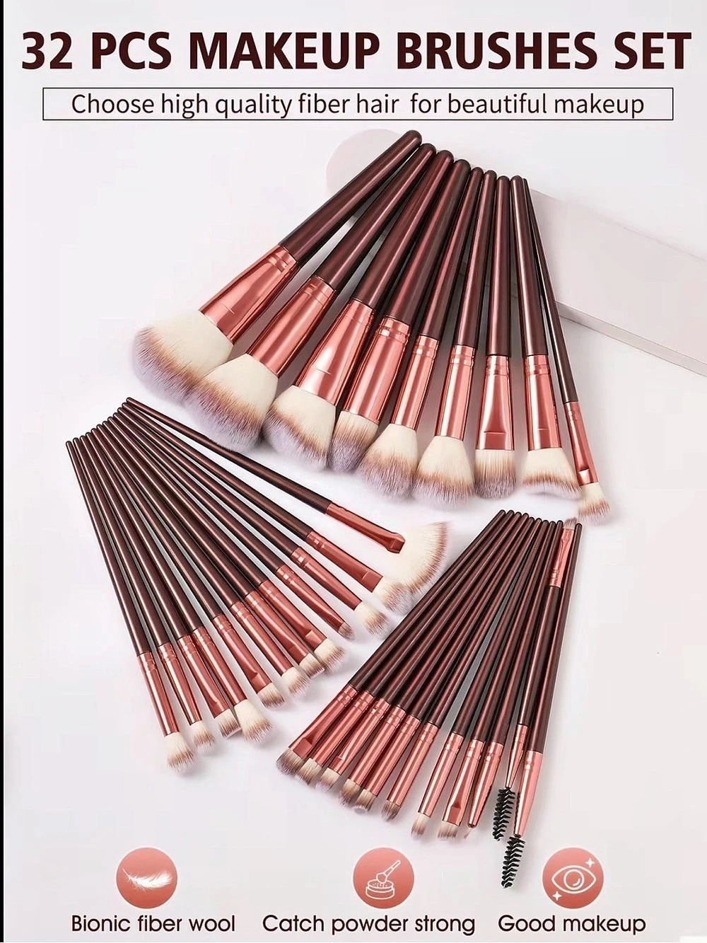 32-Piece Makeup Brush Set in Pink NWT